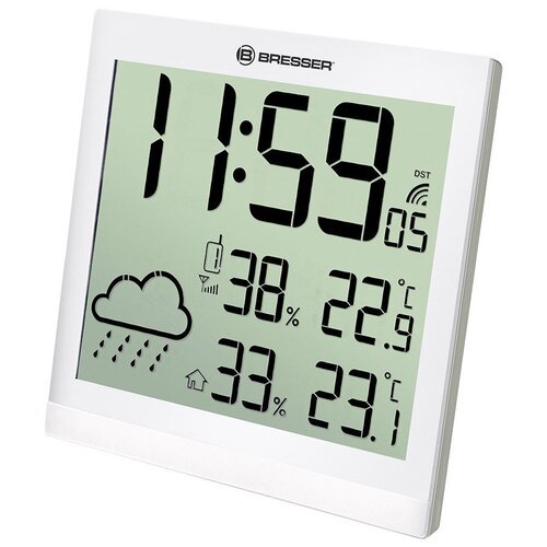 Метеостанция (настенные часы) Bresser TemeoTrend JC LCD, серебристая