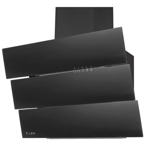 Наклонная вытяжка LEX Rio G 600, цвет корпуса чёрный, цвет окантовки/панели черный