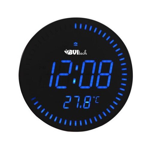 Настенные сетевые часы с будильником и термометром BVItech BV-10BKx