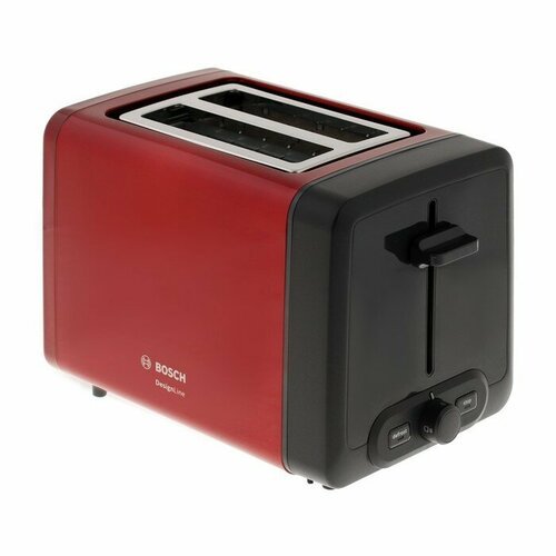 Тостер Bosch TAT4P424, 970 Вт, 6 режимов прожарки, 2 тоста, красно-чёрный