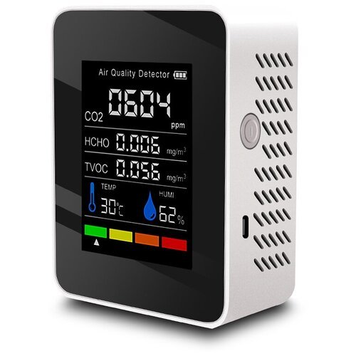 Монитор качества воздуха, концентрации СО2, формальдегида, летучих органических веществ. Индикатор температуры и влажности.