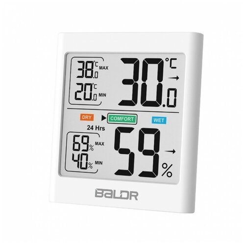 Цифровой термогигрометр с внешним датчиком BALDR B0135TH-WHITE
