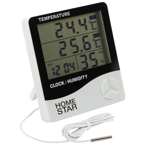 Термометр-гигрометр HomeStar HS-0109, цифровой с выносным датчиком