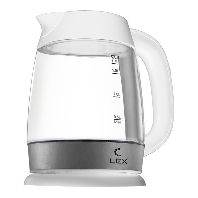 чайник LEX LX30011-2 2200Вт 1,7л стекло белый