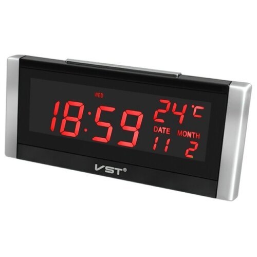 Часы электронные настольные VST-731W, с красной подсветкой