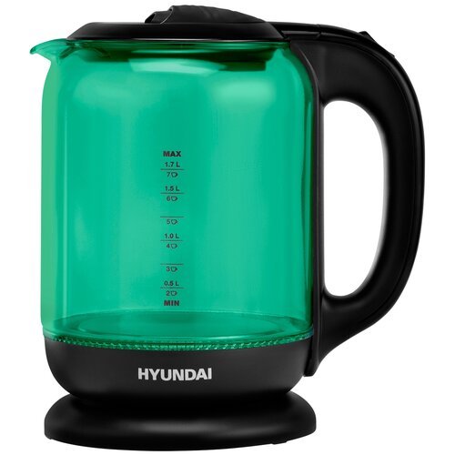 Чайник HYUNDAI HYK-G2807, бирюзовый и черный