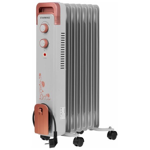 Масляный радиатор StarWind SHV6710, с терморегулятором, 1500Вт, 7 секций, 3 режима, серый