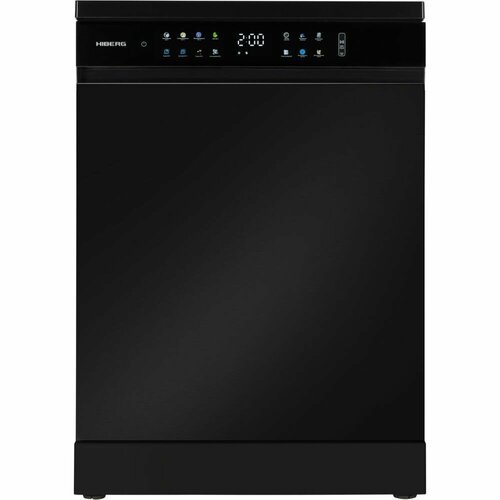 Посудомоечная машина HIBERG F68 1530 LB с возможностью встраивания, 8 программ, цветной дисплей, 15 комплектов, цвет черный