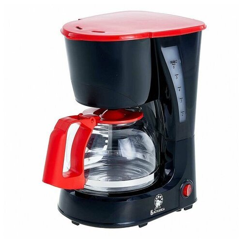 Кофеварка 'василиса' КВ1-600, капельная, 600 Вт, 0.6 л, чёрно-красная