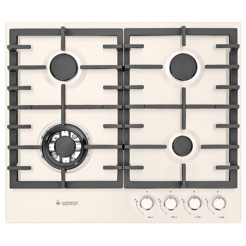 Газовая варочная панель GEFEST ПВГ 1214-01 К81, цвет панели кремовый, цвет рамки бежевый