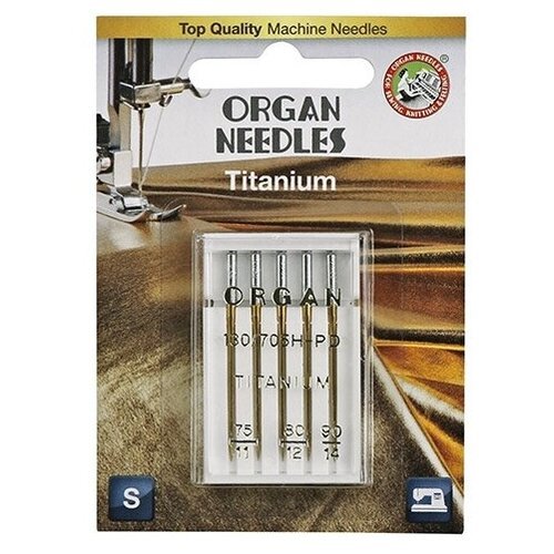 Игла/иглы Organ Titanium, золотистый/серебристый, 5 шт.