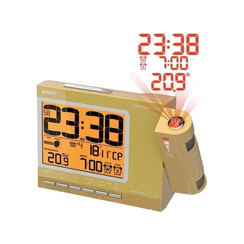 Проекционные часы с измерением температуры RST 32754 золотой