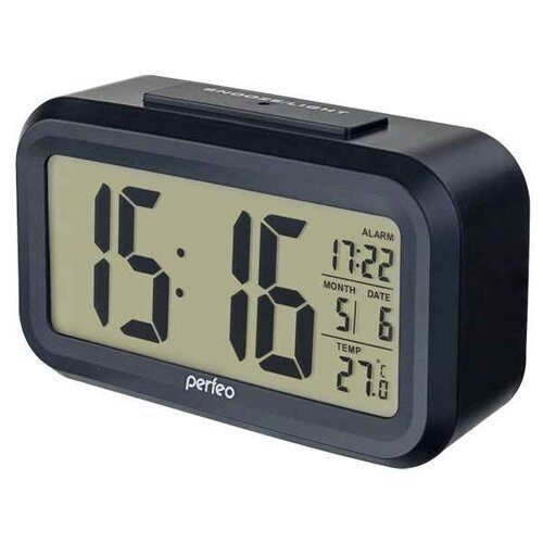 Часы с термометром Perfeo Snuz (PF-S2166), черный