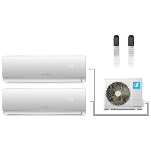 Мульти сплит-система на 2 комнаты QUATTROCLIMA QN-FM14UA + QV-FM07WA + QV-FM09WA (20 м2 + 25м2)